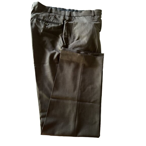 Stafford Essentials Classic Fit Men's Dress Pants 36x32 Polyester Blend Brown - Picture 1 of 8